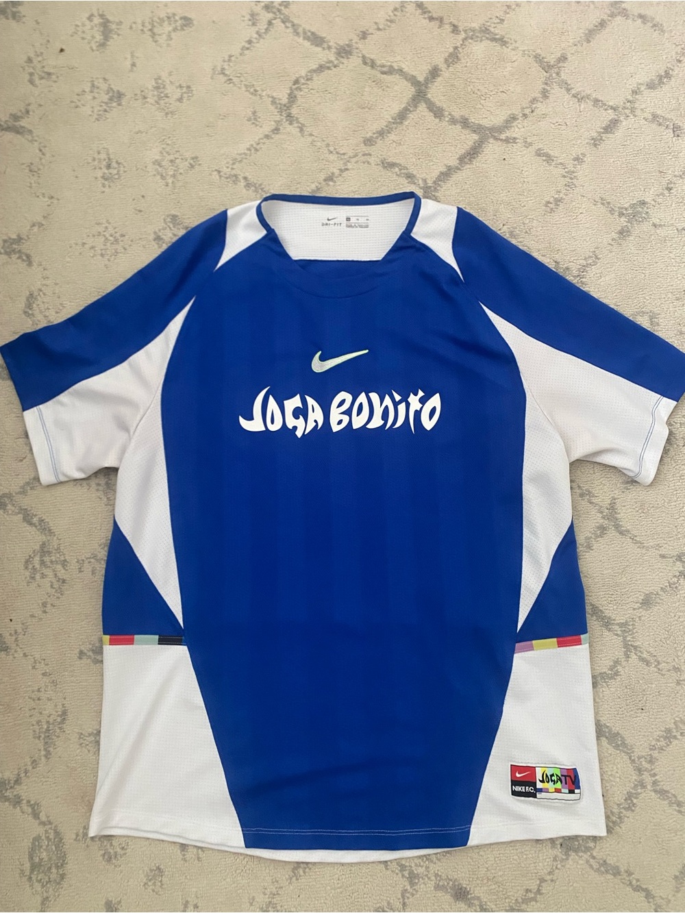 Nike Blue and White Joga Bonito Soccer Shirt